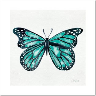 Turquoise Butterfly Posters and Art